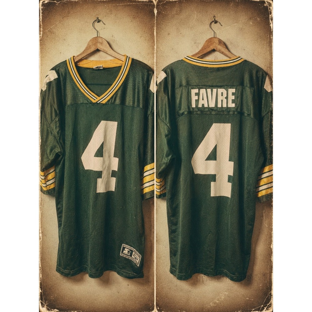 Vtg 90's NFL Starter Green Bay Packers Brett Favre #4 Football Jersey Men 52/XL
